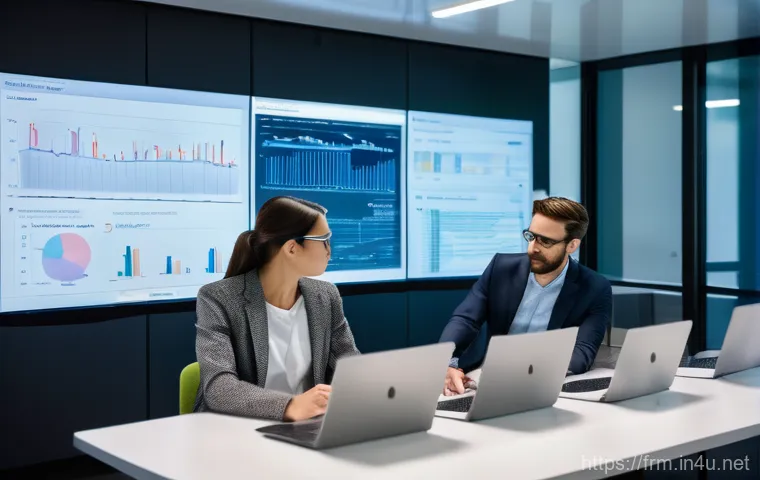 재무위험관리사의 실무 문제 해결 사례 - **Prompt:** A diverse group of financial risk managers, both male and female and of various ethnicit...