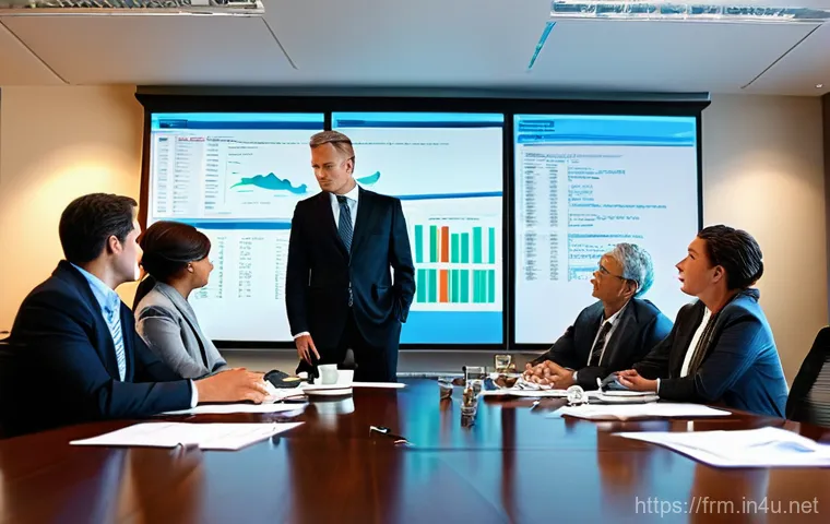 재무위험관리사의 실무 문제 해결 사례 - **Prompt:** A team of focused financial engineers and data scientists, a mix of genders and backgrou...